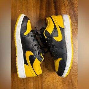 Air Jordan 1 Low GS Black and Yellow Sneakers
